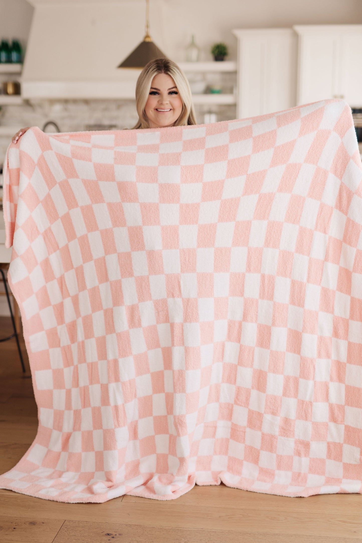 Penny Blanket Single Cuddle Size in Pink Check