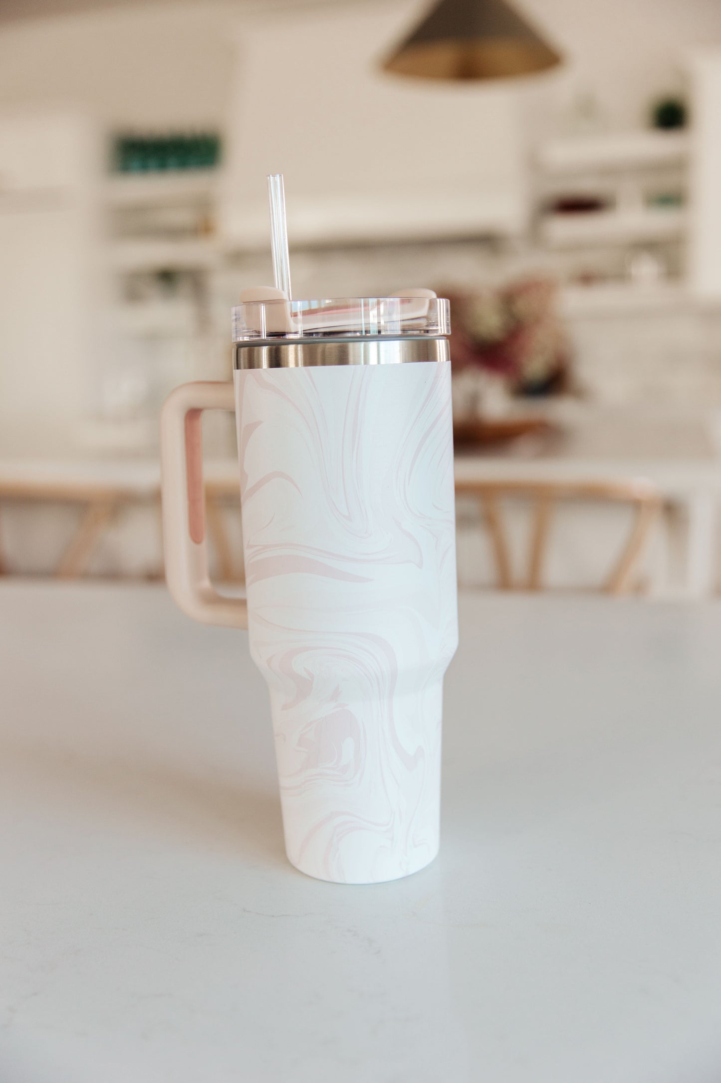 Boss Babe 40oz Stainless Steel Tumbler in Marbled Mauve