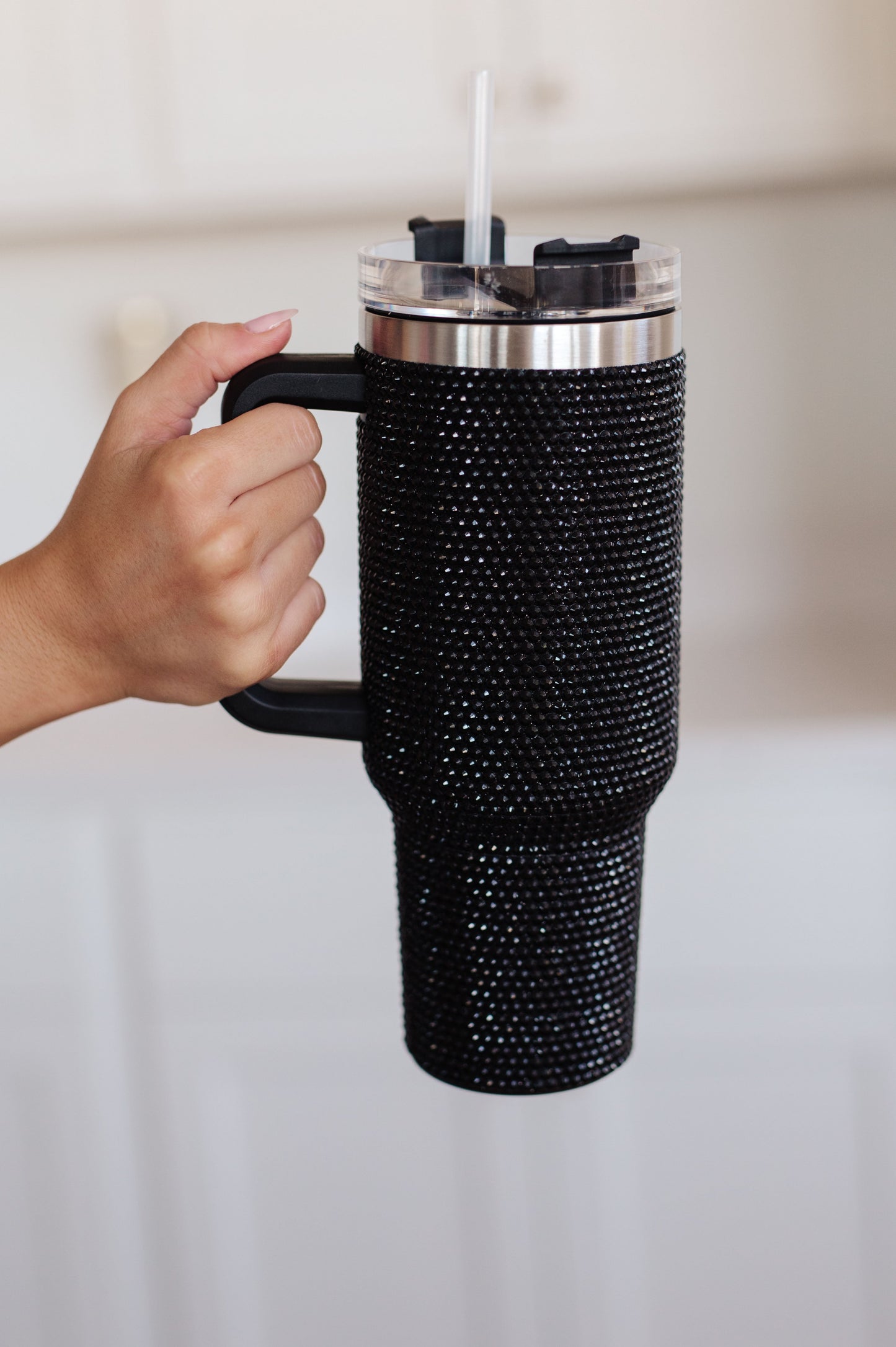 Glam Girl 40oz Rhinestone Tumbler in Black