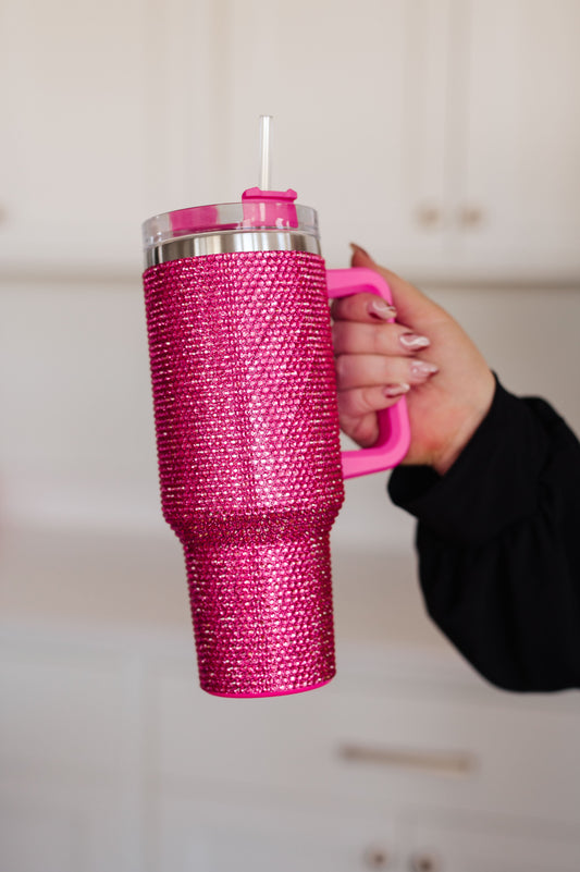 Glam Girl 40oz Rhinestone Tumbler in PInk