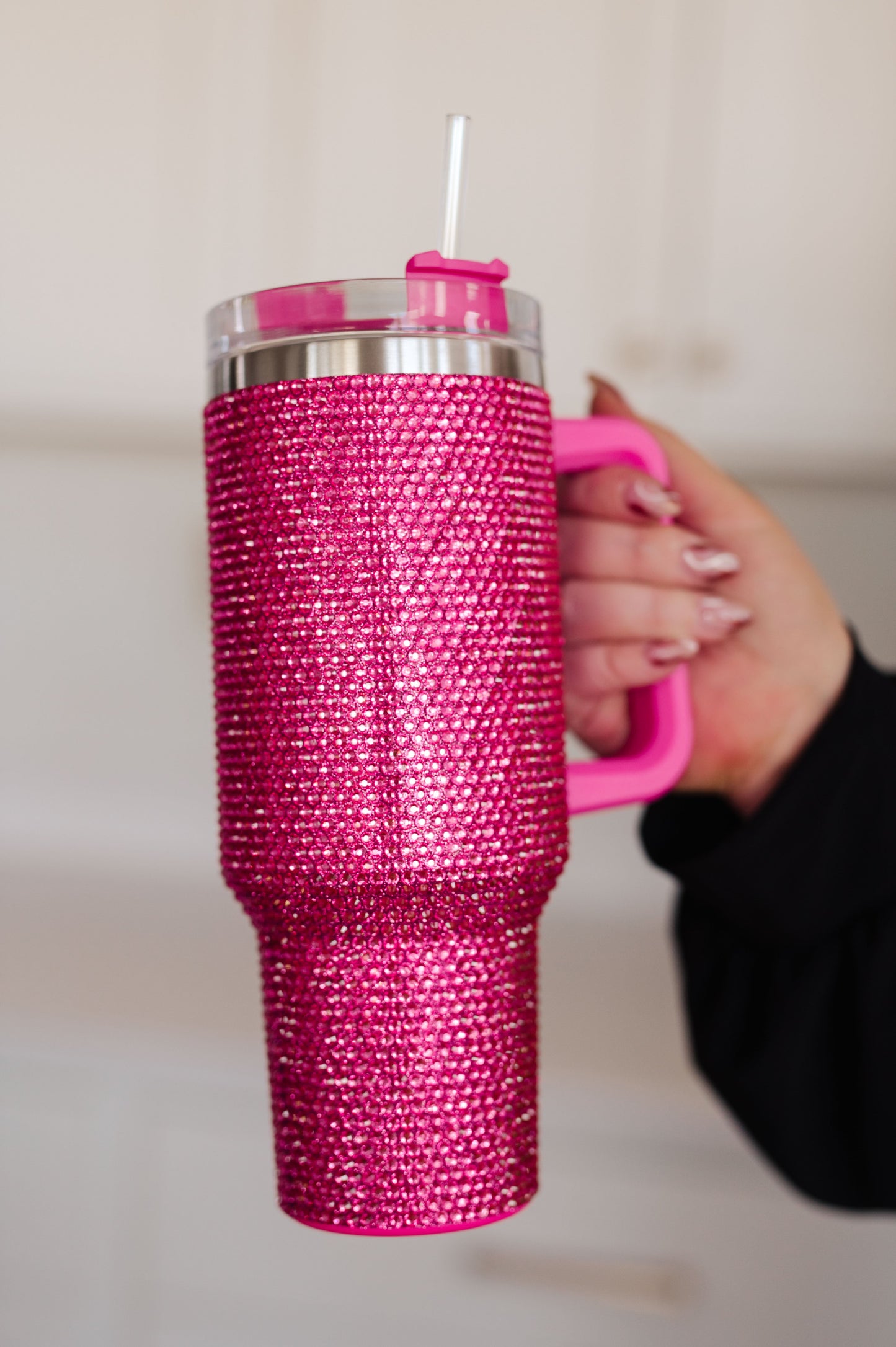 Glam Girl 40oz Rhinestone Tumbler in PInk