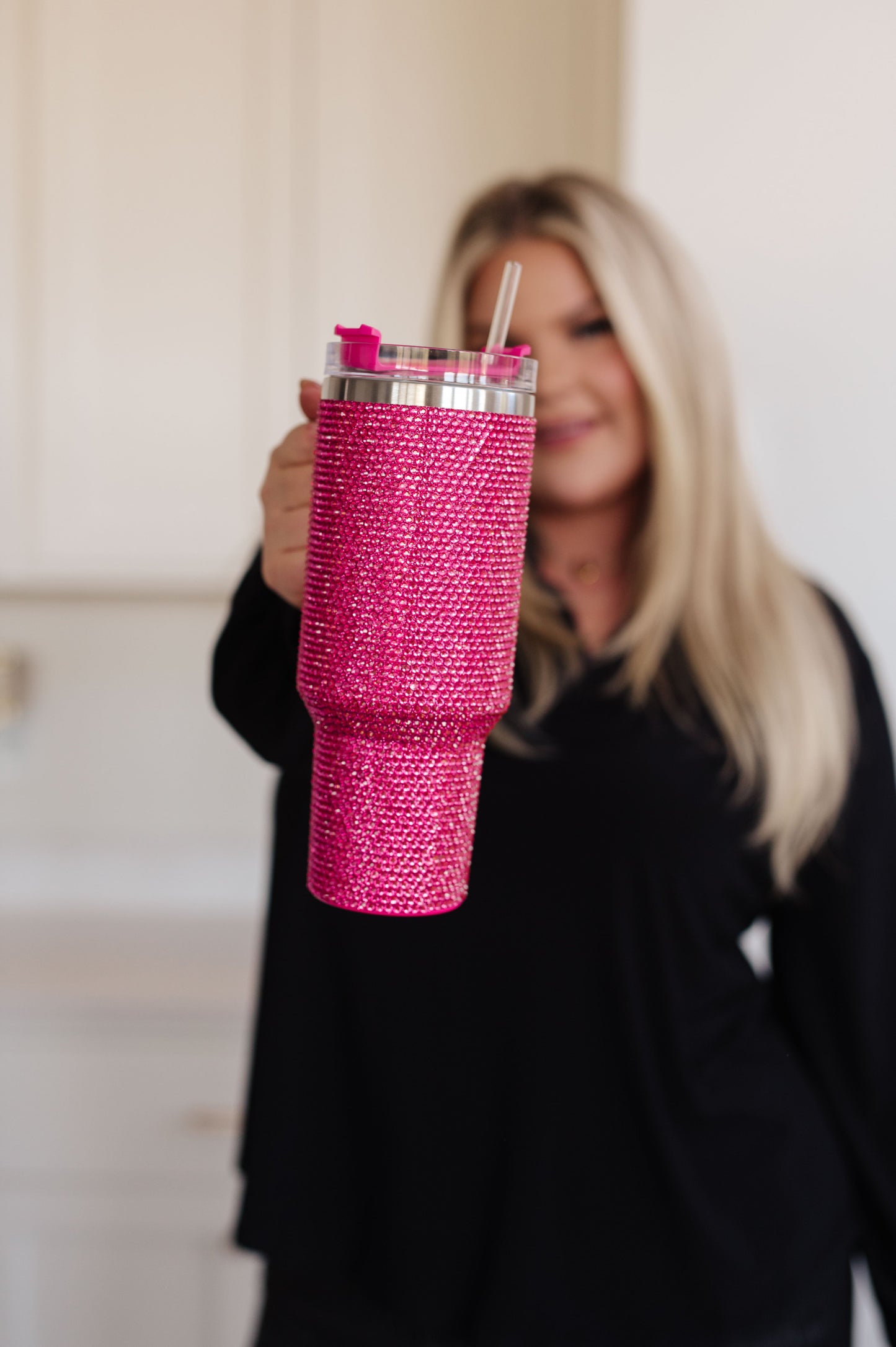 Glam Girl 40oz Rhinestone Tumbler in PInk