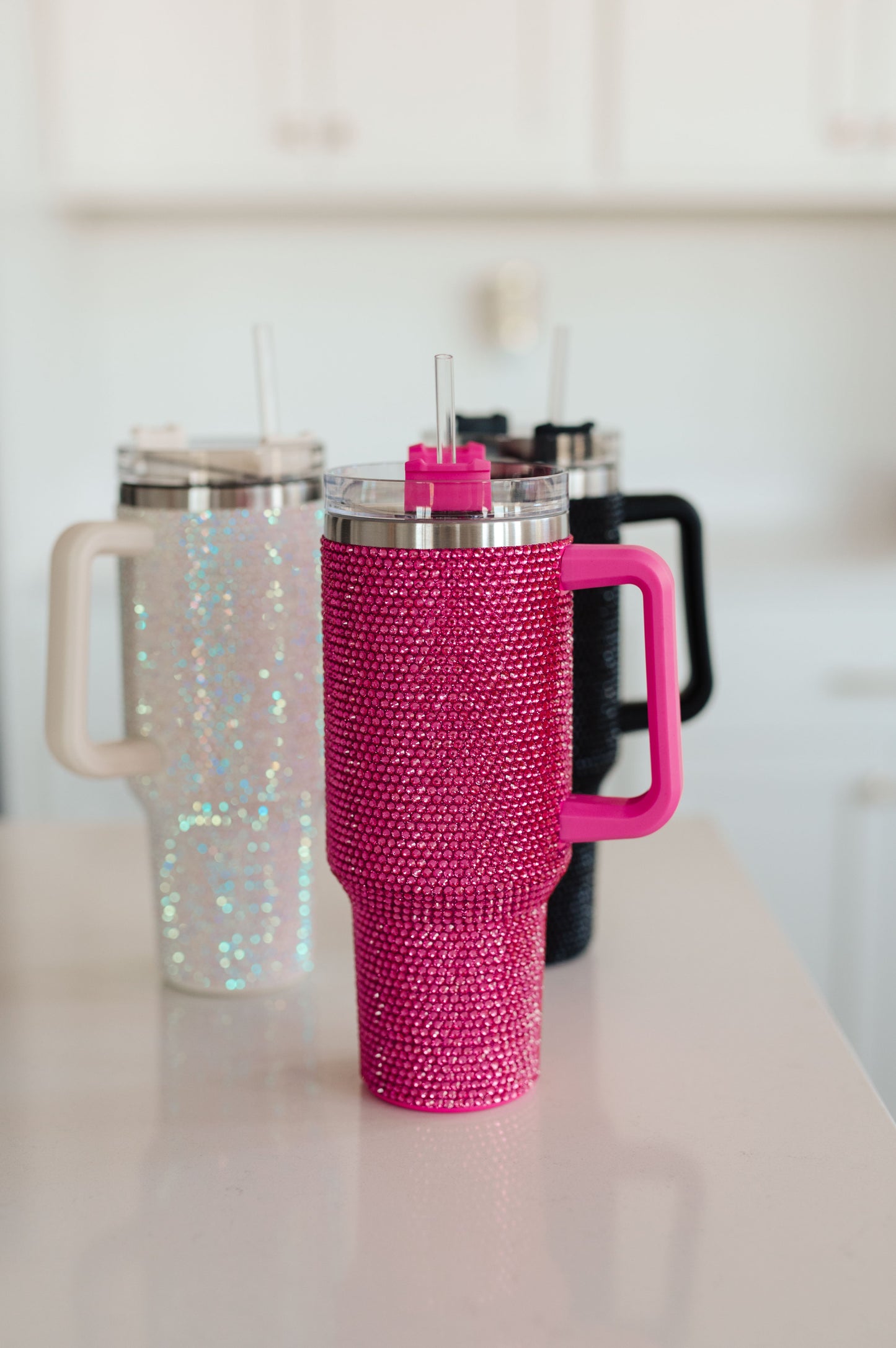 Glam Girl 40oz Rhinestone Tumbler in PInk