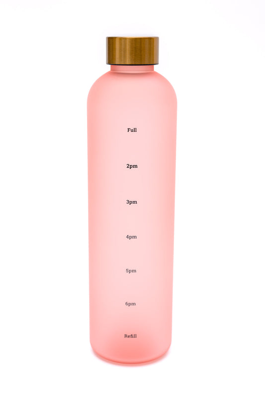 Sippin' Pretty 32oz Translucent Water Bottle in Pink & Gold